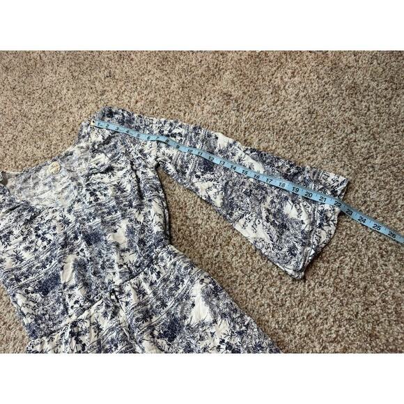 O'Neill Women's Mini Dress, Bell sleeves; women's Medium Blue floral/tropical - Picture 5 of 14